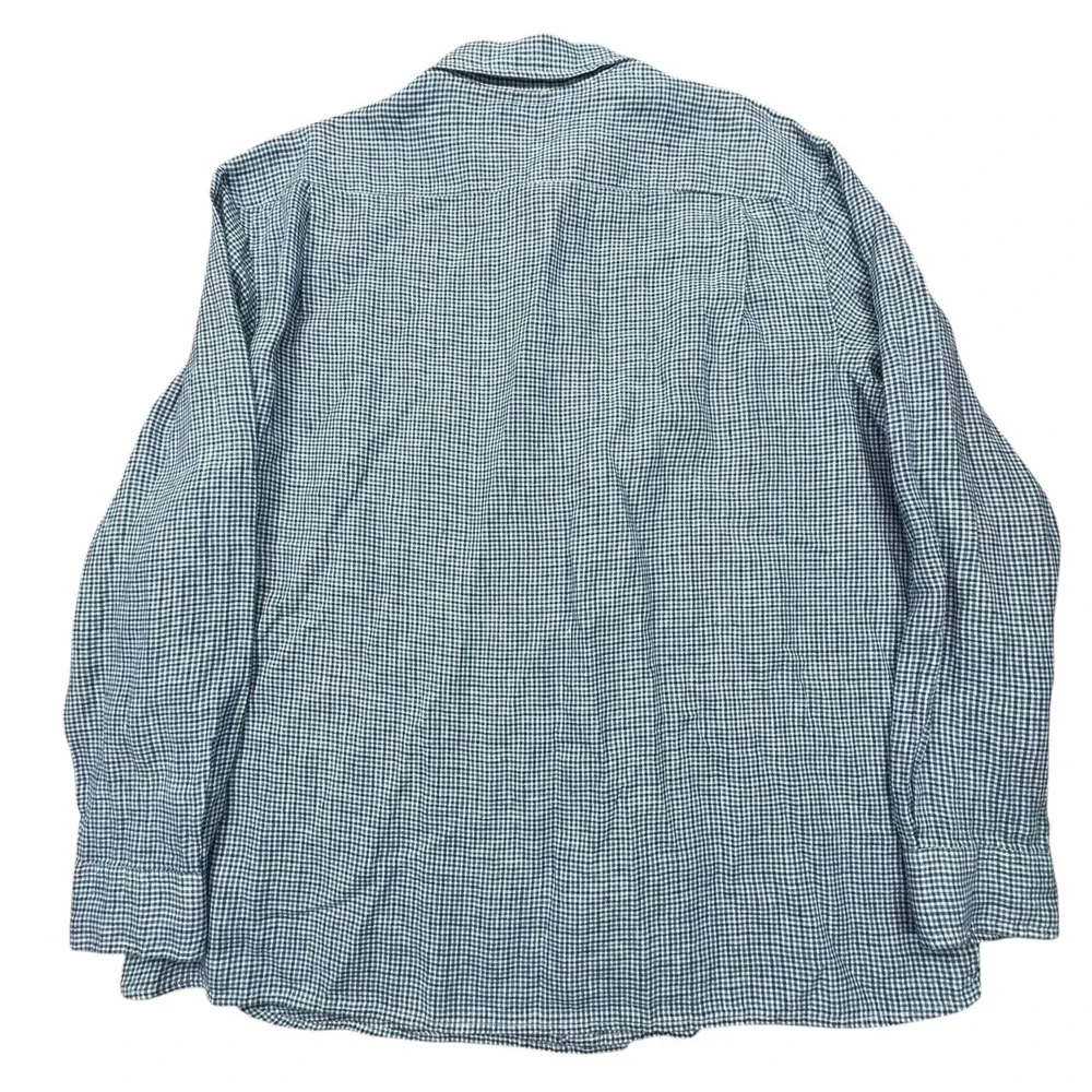 Vineyard Vines Tattersall 100% Linen Shirt Mens XXL Blue Gingham Long Sleeve - Picture 3 of 10